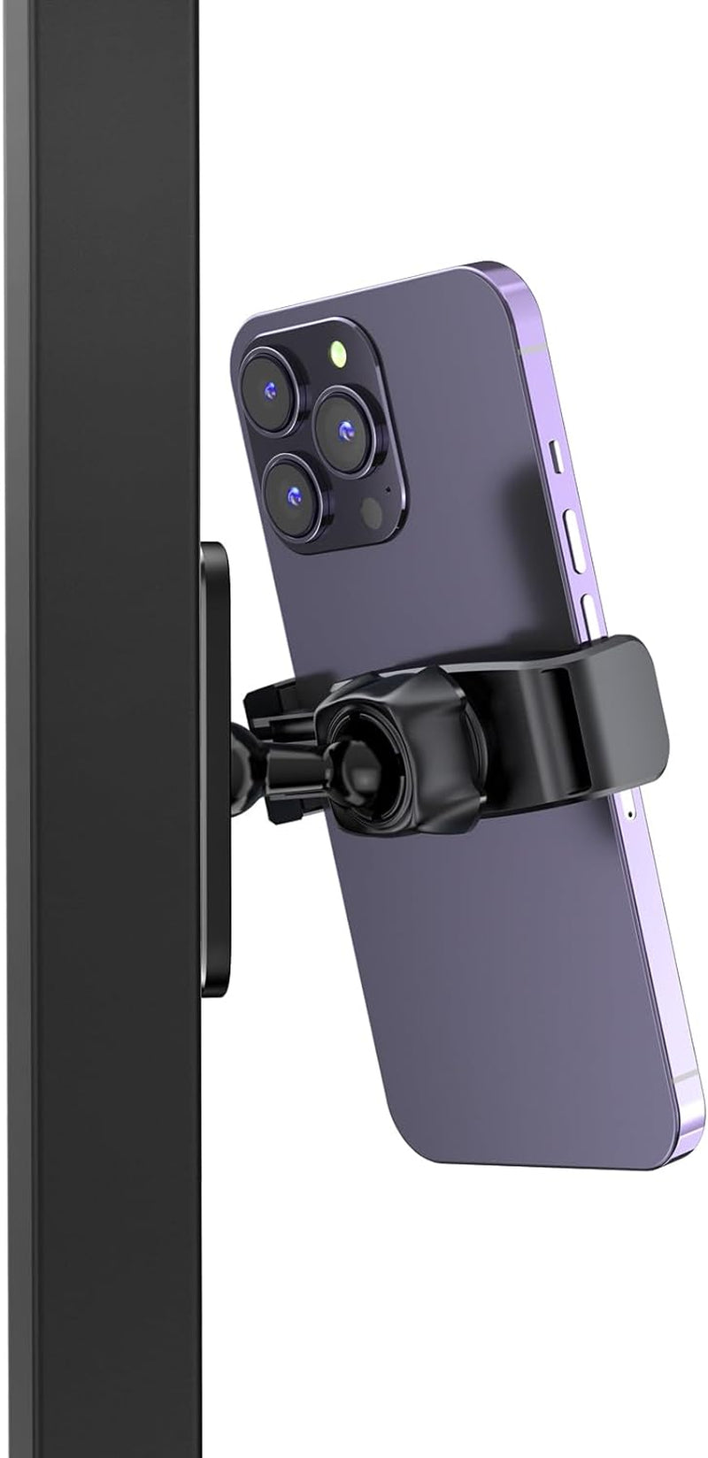 Apps2Car Gym Magnetic Phone Holder, 360 Adjustable, Compatible with 4.7-6.5" Smartphones, Alloy Base and Joint, Black