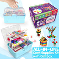 LINAYE 2500+PCS Arts and Crafts Supplies for Kids, DIY Craft Supplies Kit Box for Ages 6-8, Arts and Crafts Kit for Kids, Crafting Supply Set for