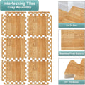Sorbus Wood Grain Floor Mats Foam Interlocking Mats Each Tile 1 Square Foot 3/8-Inch Thick Flooring Wood Mat Tiles - Home Office Playroom Basement