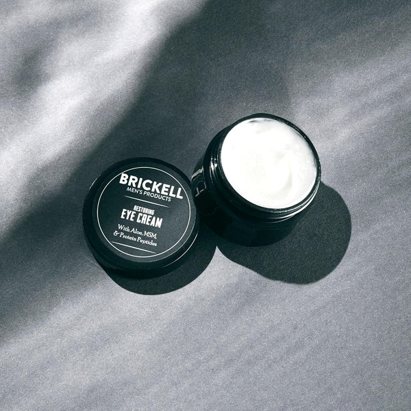 Brickell Men'S Restoring under Eye Cream for Men, Natural and Organic anti Aging Eye Balm to Reduce Puffiness, Wrinkles, Dark Circles, Crows Feet