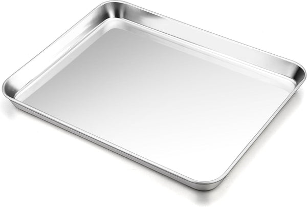 P&P CHEF 16 Inch Baking Cookie Sheet, Oven Pan Tray Stainless Steel Sheet Pan for Kitchen, Oven Bakeware for Multi Uses, Shiny Look & Dishwasher