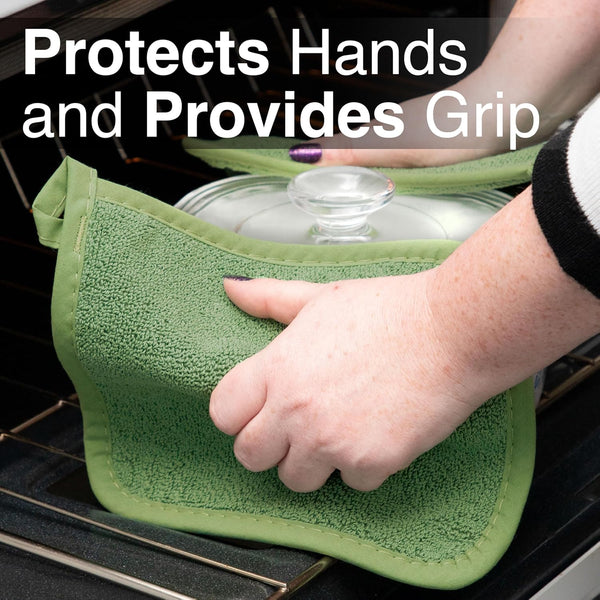 RITZ Terry Potholder & Hot Pad: Heat Resistant, Durable 100% Cotton â Ergonomically Designed for Optimal Grip, Easy-Care Machine Washable, Perfect
