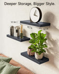 BAYKA Floating Shelves for Wall, Wall Mounted Rustic Wood Shelves for Bathroom, Bedroom, Living Room, Kitchen, Hanging Shelf for