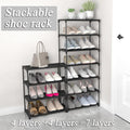 4-Tier Small Shoe Rack .Stackable Shoe Shelf Storage Organizer for Entryway Hallway Closet Bathroom Living Room (Black)