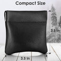 Nabob Leather Genuine Leather Squeeze Coin Purse, Coin Pouch Made IN U.S.A. Change Holder For Men/Woman Size 3.5 X 3.5 Black