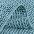 POLYTE 430 GSM Microfiber Lint Free Washcloth Face Towel, 13 x 13 in, 4 Pack (Waffle Weave) Green