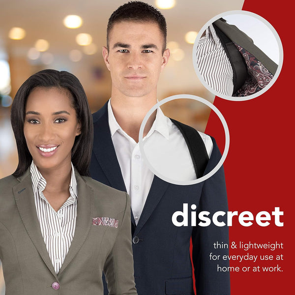 Swiss Safe Posture Corrector for Men/Women - Stylish & Discreet Ergonomic Back Straightener Brace for Proper Posture & Spinal Pain Relief -