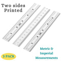Mr. Pen- Machinist Ruler, 3 Pack, Metric, Precision, Stainless Steel, 6 Inch