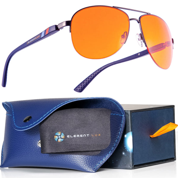 Blue Light Blocking Glasses Amber Lenses - for Better Sleep, Gaming, Eye Strain, Computer