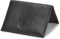 Leatherboss Genuine Leather Small Slim Bifold Wallet | Credit, Debit, ID Card Holder | Compact & Stylish with Clear ID Windows | Gift for Men, Black