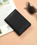 Leatherboss Genuine Leather Small Slim Bifold Wallet | Credit, Debit, ID Card Holder | Compact & Stylish with Clear ID Windows | Gift for Men, Black