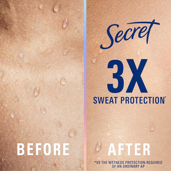 Secret Clinical Strength Antiperspirant Deodorant for Women, 3X Stress Protection, 72Hr Sweat & Odor Protection, PH Balancing Minerals, Invisible