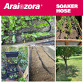 Soaker Hose 25 FT for Garden Beds,Heavy Duty Solid Brass Connector 1/2â Ruber Drip Irrigation for Flower Bed&Yard,Landscaping