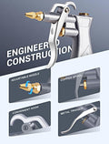 JASTIND Industrial Air Blow Gun with Brass Adjustable Air Flow Nozzle and 2 Steel Extension, Pneumatic Air Compressor Accessory Tool Dust Cleaning