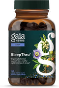 Gaia Herbs Sleepthru - Natural Sleep Support Supplement with Organic Ashwagandha Root, Organic Magnolia Bark, Passionflower, and Jujube Date - 120