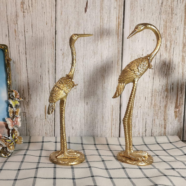 Metal Crane Ring Holder Stand for Jewelry, Engagement and Wedding Ring Display, Gold Decorative Ornaments Home Decor for Living Room, Bedroom,