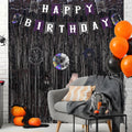 Black Tinsel Curtain Party Backdrop - GREATRIL Party Streamers Backdrop Foil Fringe Curtains for Birthdays/Wizard Halloween Decorations - 1M X
