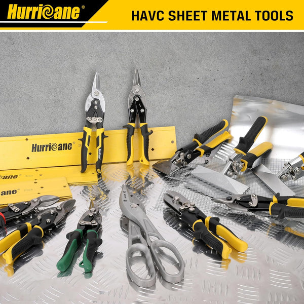 HURRICANE 10 Inch Aviation Tin Snips, Heavy Duty Metal Cutter Shears for Cutting Sheet Metal, Straight Cut, Chrome Vanadium Steel