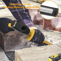 KURUI 3Lb Sledge Hammer & Flat Chisel with Hand Protection for Tile/Rock/Masonry/Concrete/Brick/Rockhounding, Mason Flat Head Chisel & Small