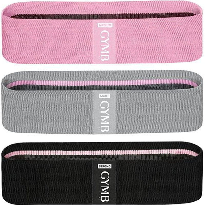 Gymb Premium Resistance Bands for Working Out - Exercise Bands to Workout Glutes, Thighs & Legs - Non Slip Cloth Booty Bands for Gym & Home