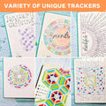 Habit Tracker Stencils - X6 Habit Stencils, Circle Trackers, Monthly Tracking, Gratitude - Get Healthy, Achieve Goals with Journaling Supplies to
