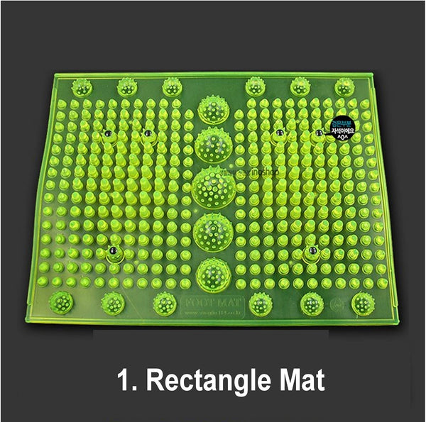 Reflexology Foot Massage Mat Stimulates Blood Circulation Acupressure Feet Massager Plate Board with Magnet (1. Rectangle Mat)
