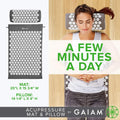 Gaiam Acupressure Mat and Pillow Set, Acupuncture Style Massage Mat & Pillow, Relief for Sciatic Nerve, Muscle Tension, Fibromyalgia, Neck,