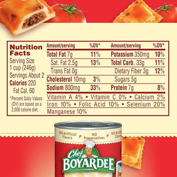 Chef Boyardee Beef Ravioli, 15 Oz, 4 Pack