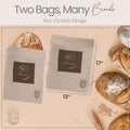 Linen Bread Bags for Homemade Bread â Easy to Clean Large Reusable Cloth Bags for Sourdough, Sandwich & Loaf Storage, Bpa-Free Linen Bag with