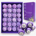 Zen'S 24-Piece Lavender & Chamomile Bath Bombs for Women Men & Kids. Handmade, Natural & Organic for a Relaxing Bath Gift Set Lavender Essential Oil