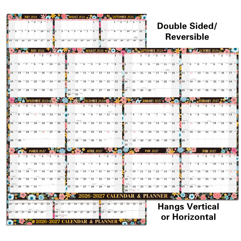 2025-2026 Dry Erase Calendar - JUL.2025 - JUN.2026, 2025-2026 Yearly Wall Calendar, 34.6" X 22.9", Dry Erase Wall Calendar with Thick Paper,