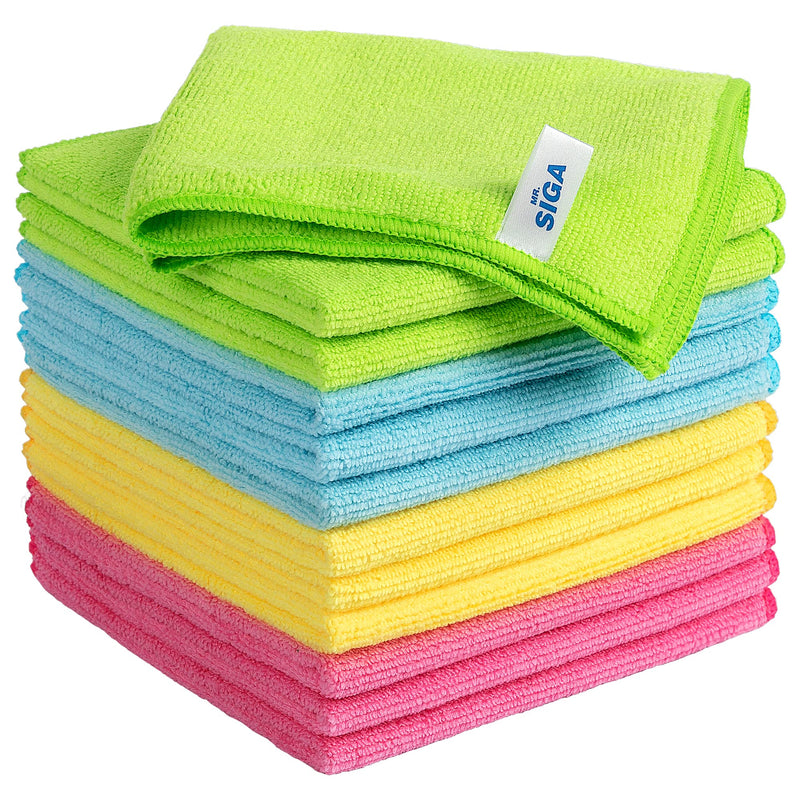 MR.SIGA Microfiber Cleaning Cloth,Pack of 12,Size:12.6" X 12.6