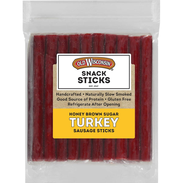 Old Wisconsin Honey Brown Sugar Turkey Sausage Snack Sticks, Naturally Smoked, Ready to Eat, High Protein, Low Carb, Keto, Gluten Free, 28 Ounce