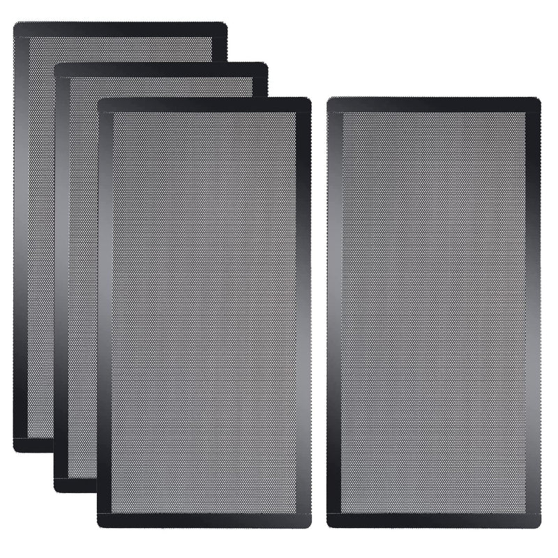 [4 Pack] 280X140Mm PC Case Dust Mesh Filter, Magnetic Frame Computer Fan Dust Mesh PC Cooler Filter Dustproof PVC Cover Grills - Black