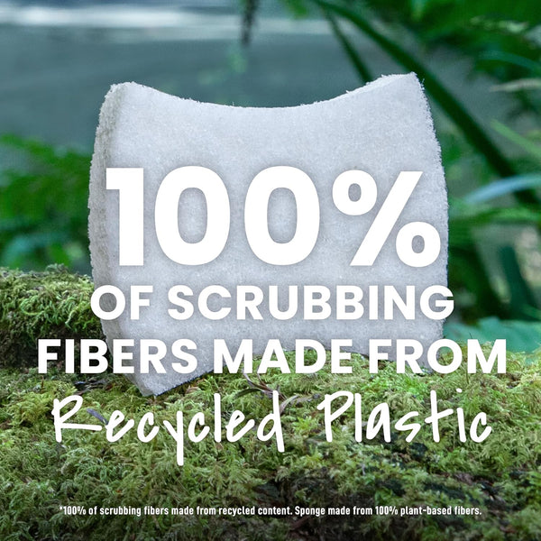 Scotch-Brite Greener Clean Non-Scratch Scrub Sponge, Sponge for Washing Dishes, Cleaning Kitchen, Superior Performance and Made with Sustainable