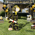 3.5FT Large Class 2025 Graduation Yard Sign Yard Decorations Congrats Graduation Lawn Signs 2025 Grad Yard Signs with Stakes for Outdoor Indoor