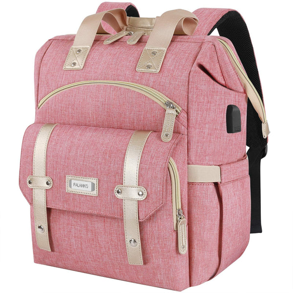 FALANKO Backpack for Women,Wide Open Work Large USB Charging Port Student Bookbag for 15.6 Inch Laptop,Doctor Teacher Nurse College School Travel