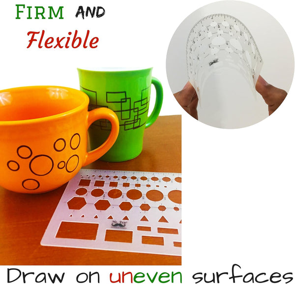 Mr. Pen French Curve and Template Ruler Set, 6 Pieces