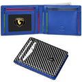GSOIAX Slim Wallet for Men Leather Carbon Fiber RFID Blocking Minimalist Front Pocket Bifold Mens Wallet with ID Window,12 Credit Card Holders