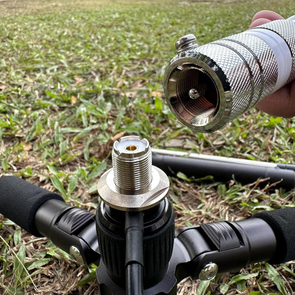CB Antenna Connector Adapter 3/8 X 24 Threaded Antenna Mount to UHF PL-259 (SO239 Mount)