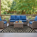 Outdoor Rug for Patio - Waterproof Plastic Straw Camping Rugs 4X6 Ft, Reversible Outdoor Indoor RV Mat Carpet for Patio, Porch, Deck, Balcony,