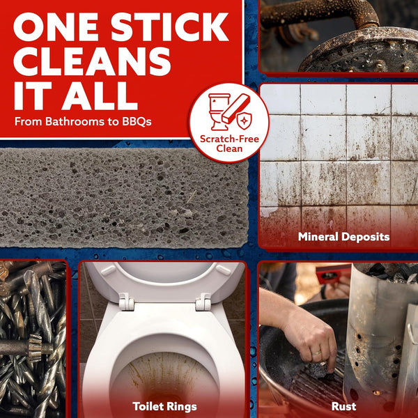 PUMIE Scouring Stick, Heavy Duty Extra Strong Pumice Cleaning Bar, Perfect Pumice Stone for Cleaning Tough Toilet Rings, Bathroom & Kitchen Stains