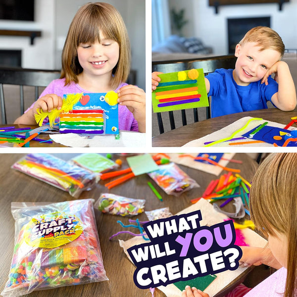 Arts and Crafts Supplies Kit for Kids - Boys and Girls Age 4 5 6 7 8 Years Old - Toddler Art Set Activity Materials in Bulk - Great for Preschool,