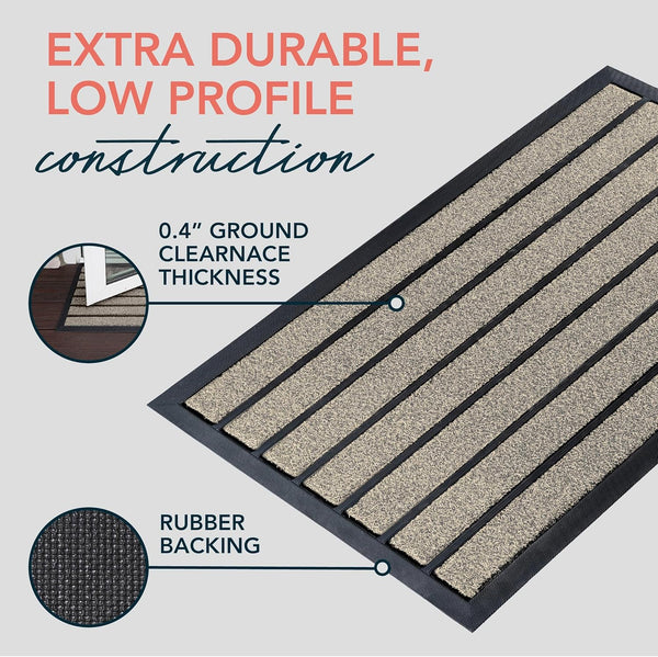 Ubdyo Extra Durable Door Mat - Dirt Trapping Outdoor Welcome Mats - Non-Slip Outdoor Indoor Entrance - Low Profile Front Doormat (30" X 17",