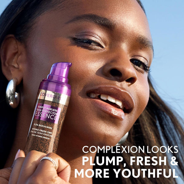 Covergirl Simply Ageless Skin Perfector Essence Foundation, 30 Light-Medium,Tinted Skincare Makeup Hybrid, Sheer Tint, Radiant Finish, Glowy