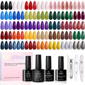 Beetles Gel Nail Polish Set, 36 Colors Gel Polish with Base Coat Glossy Matte & Glitter Gel Top Coat White Jelly Blue Mystic Wonderland Collection