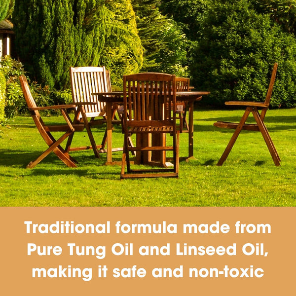 Furniture Clinic Teak Oil | Wood Oil Protects & Cleans Outdoor & Indoor Furniture, Boats, Shower Benches | Restore & Protect Wood, Prevent Drying