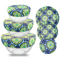 Wegreeco Reusable Bowl Covers - Set of 3,Funky Flower