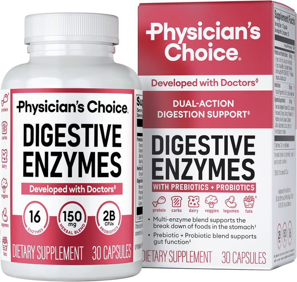 Physician'S CHOICE Digestive Enzymes - Multi Enzymes, Bromelain, Organic Prebiotics & Probiotics for Digestive Health & Gut Health - Bloating &