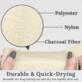 Myhomebody Exfoliating Washcloths for Showering, Loofah Body Scrubber Exfoliator, Back Shower Towel, Bath Washer for Exfoliation, Cream, Set of 2